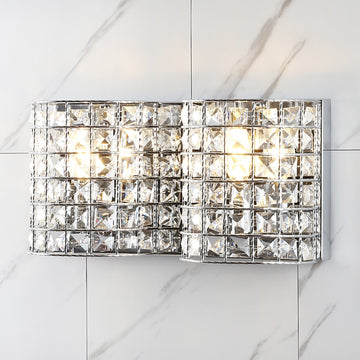 Clara Deco Metal/Crystal Classic Glam LED Vanity Light - JONATHAN Y